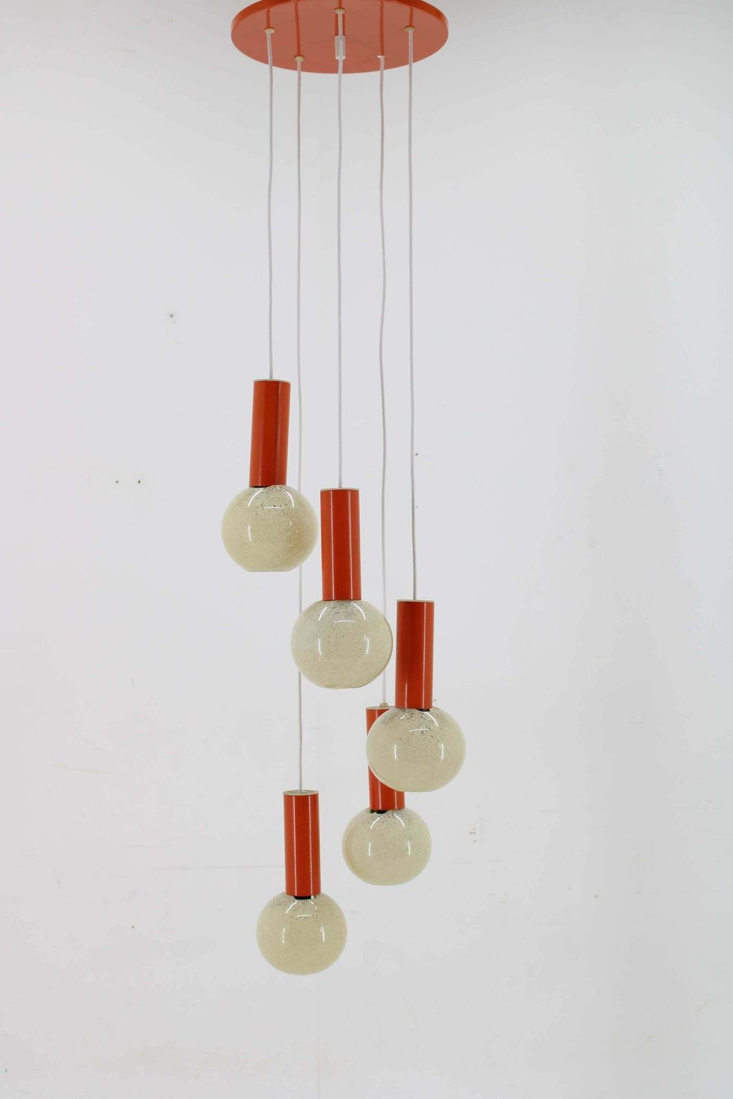 1970s Cascade Chandelier With Plastic Shades, Czechoslovakia photo furniture