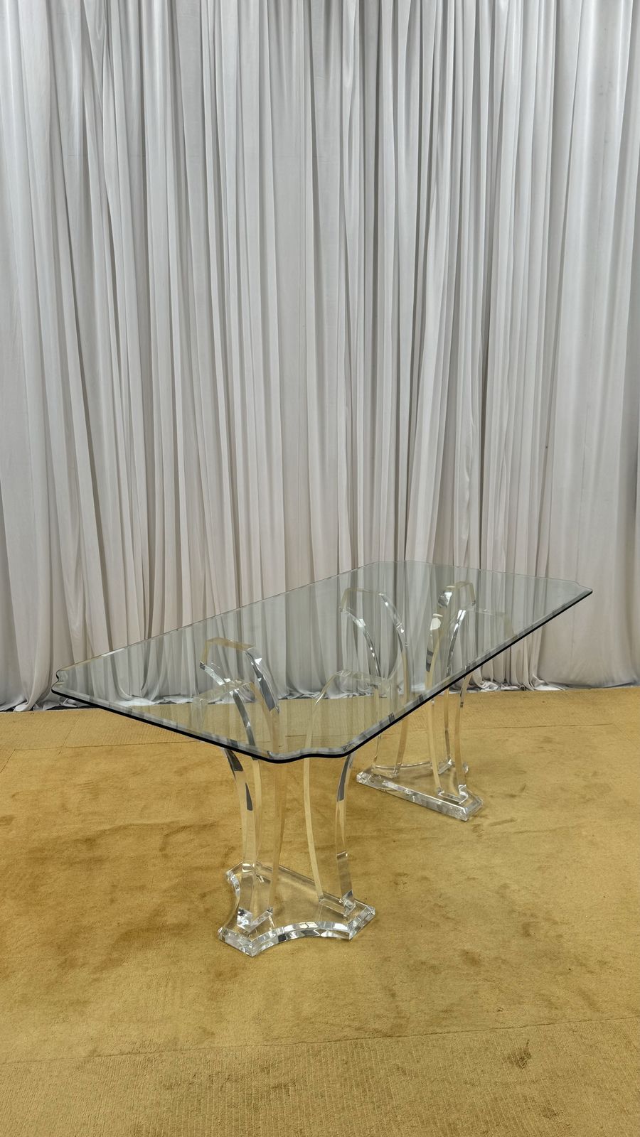 Lucite & Glass Dining Table By Jeffrey Bigelow, 1980's, USA. photo 1350.0