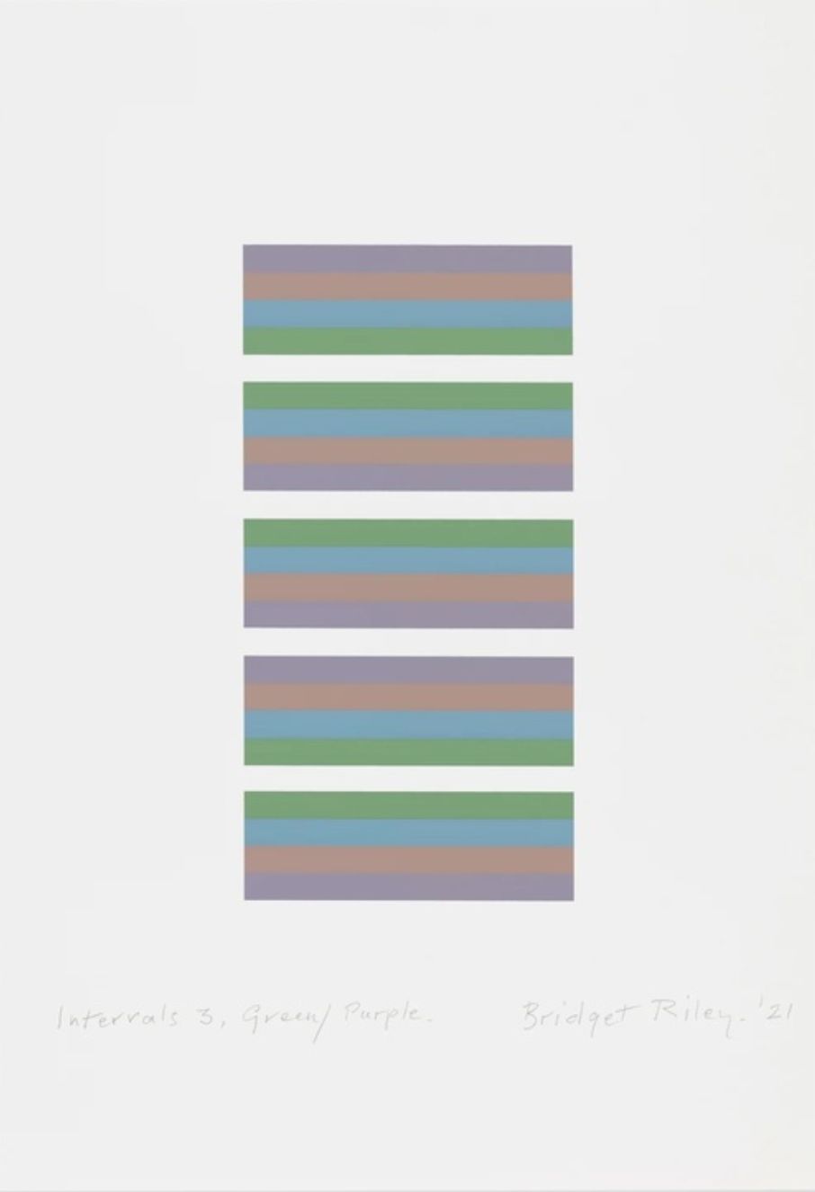 Bridget Riley Intervals 3   Green/Purple