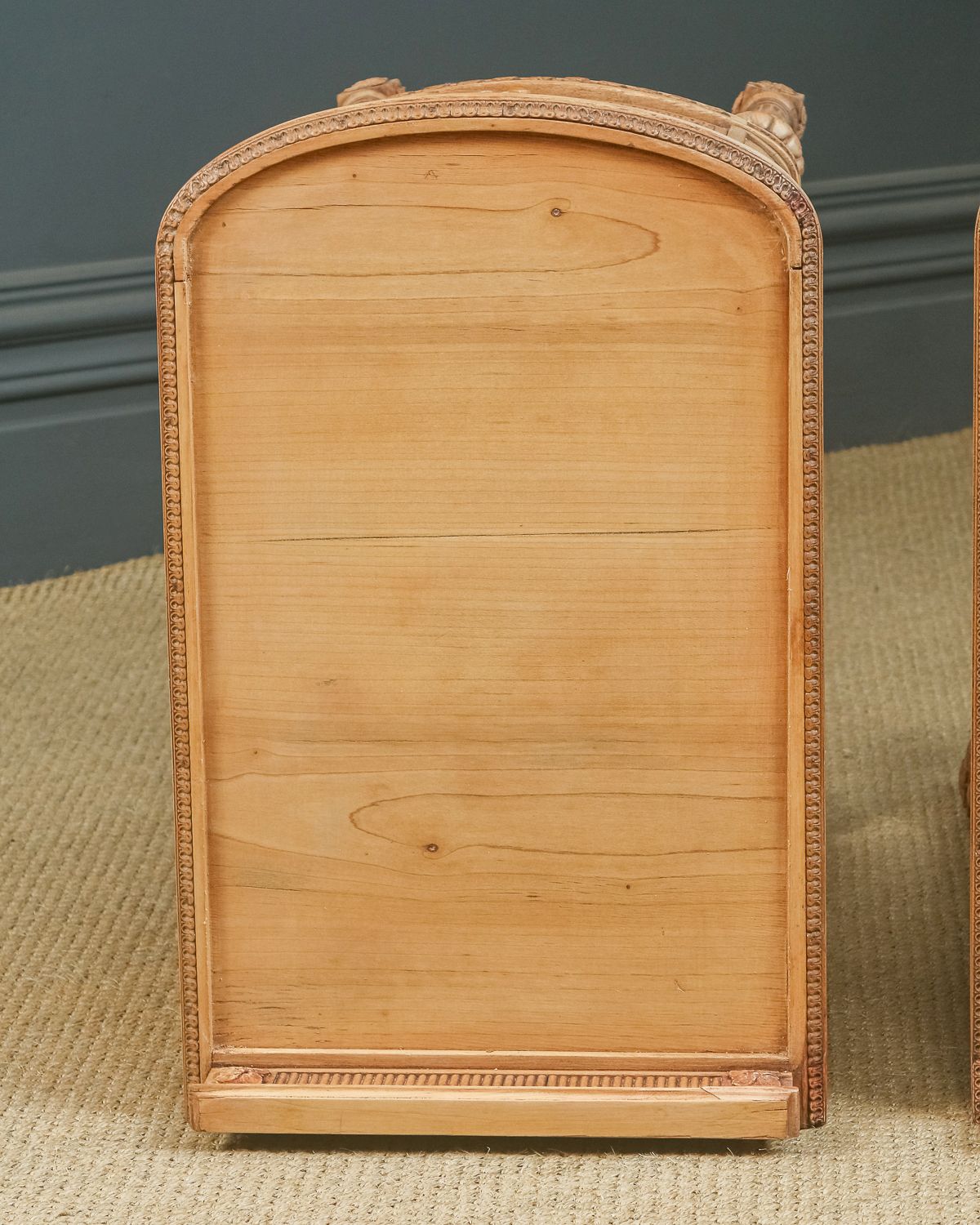 Italian 19th Century Renaissance Beech Lime Washed Beside Tables Cabinets Nightstands (Circa 1870) photo vinterior
