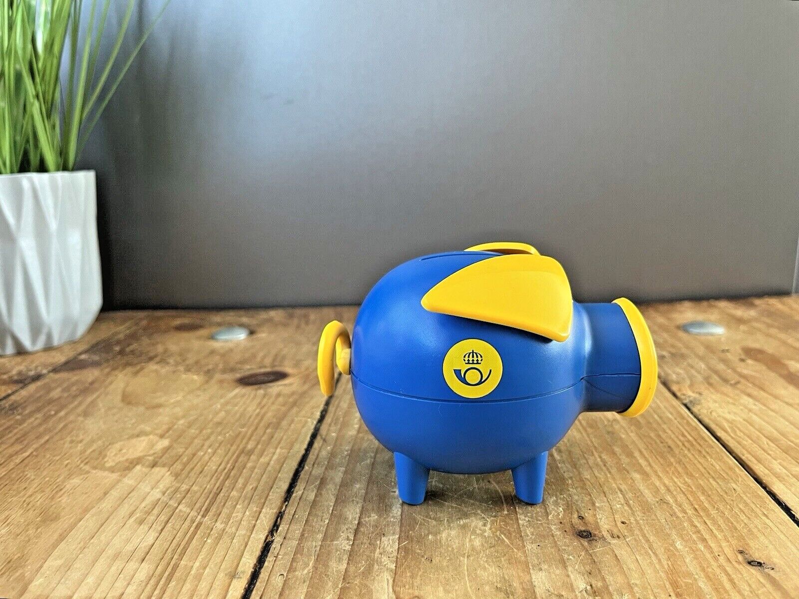Retro Poul Willumsen Denmark 1987 Swedish Post Postnord Piggy Bank Pig Money Box photo furniture