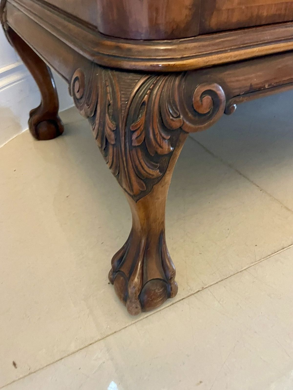 photo furniture Superb Quality Antique Early 20th Century Carved Burr Walnut Sideboard By Maple And Co.