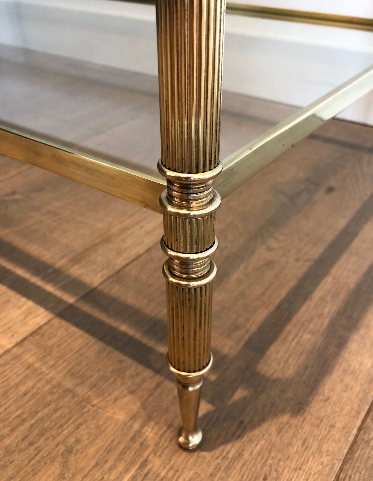 photo for sale Brass Rectangular Coffee Table In The Style Of Maison Jansen. Circa 1940