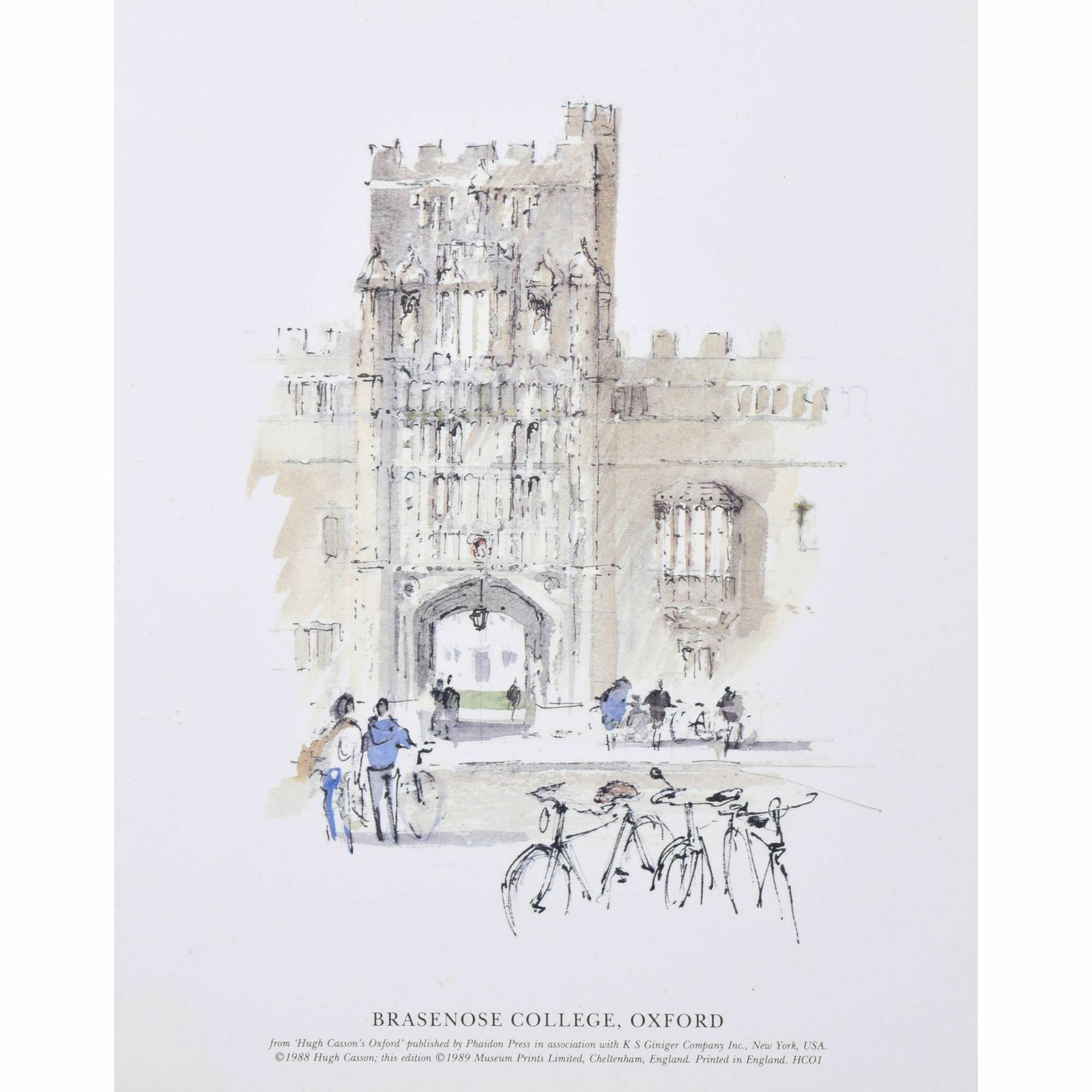Brasenose College, Oxford Lithograph By Hugh Casson photo 350.0