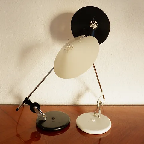 Alluminor White Lamp, 1980s, Vintage