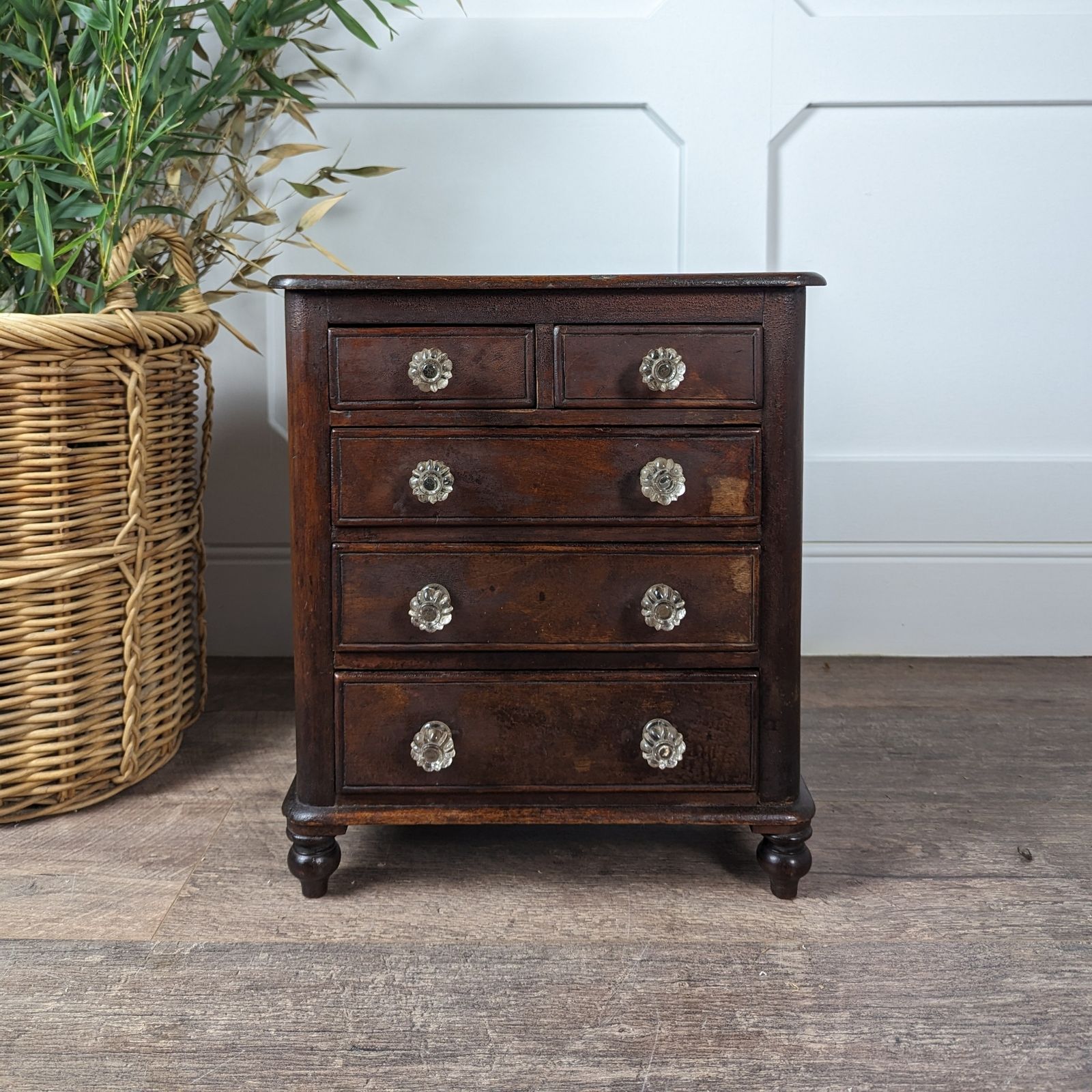 Victorian Apprentice Chest Of Drawers On Turned Feet photo for sale