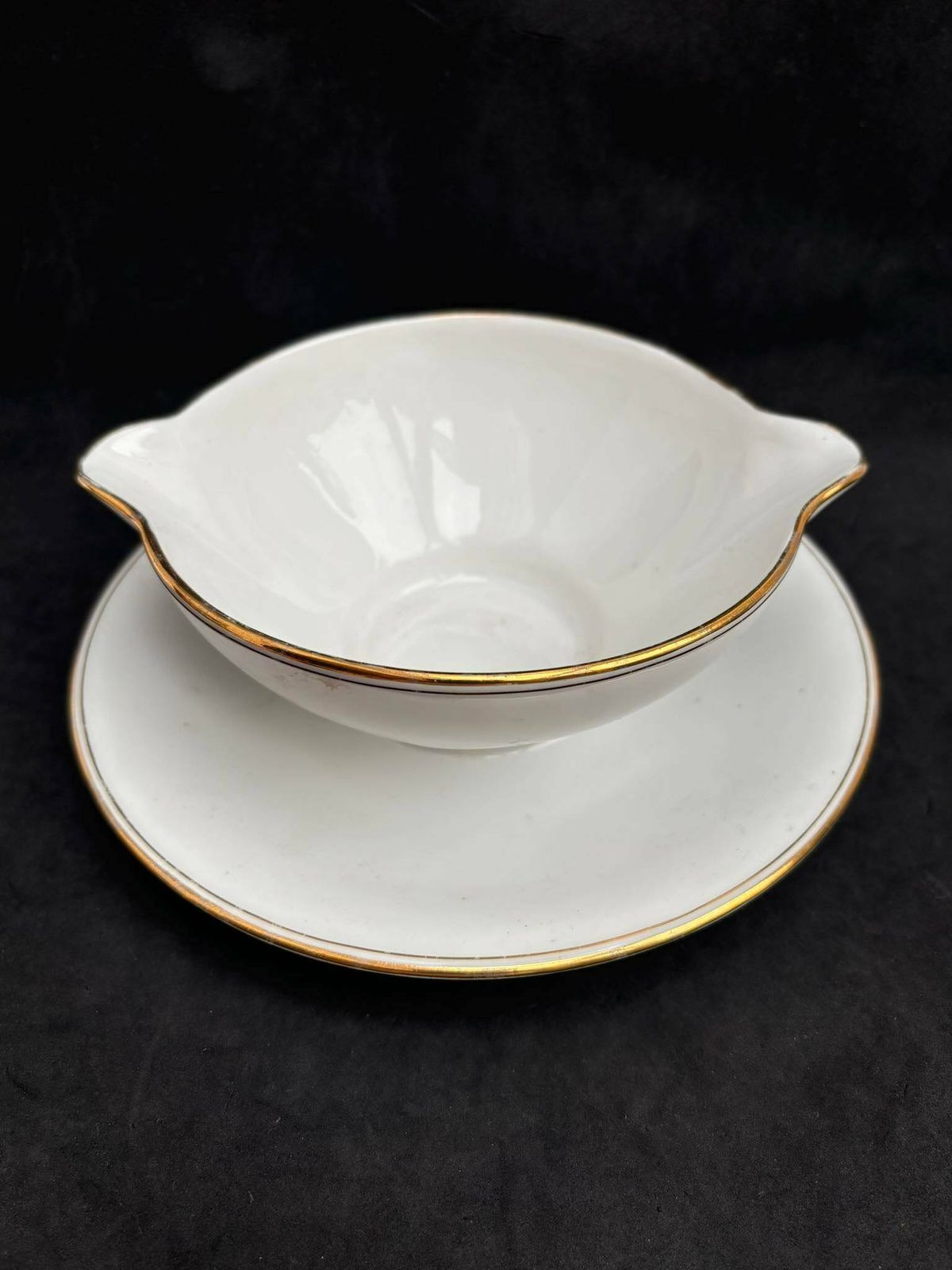 Sauce Gravy Boat Antique French Limoges Fixed Under Plate Sauce Bowl Boat photo Home Decor