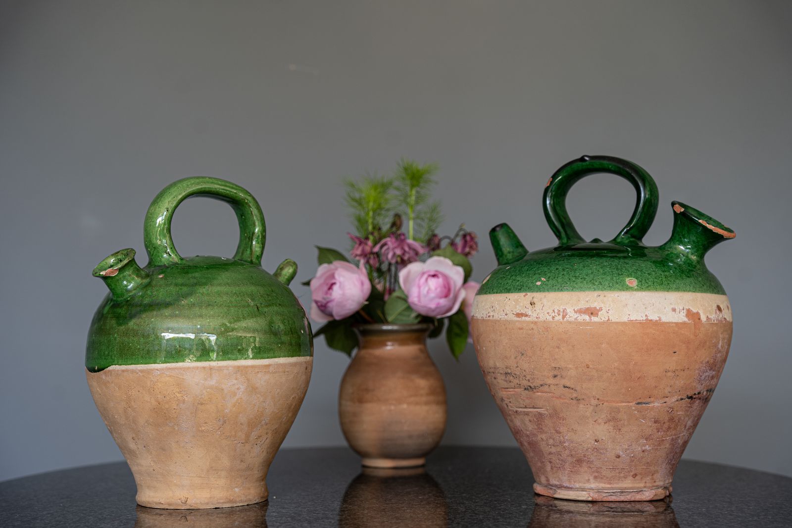A Pair Of Antique French Glazed Jugs Or Pots photo buy
