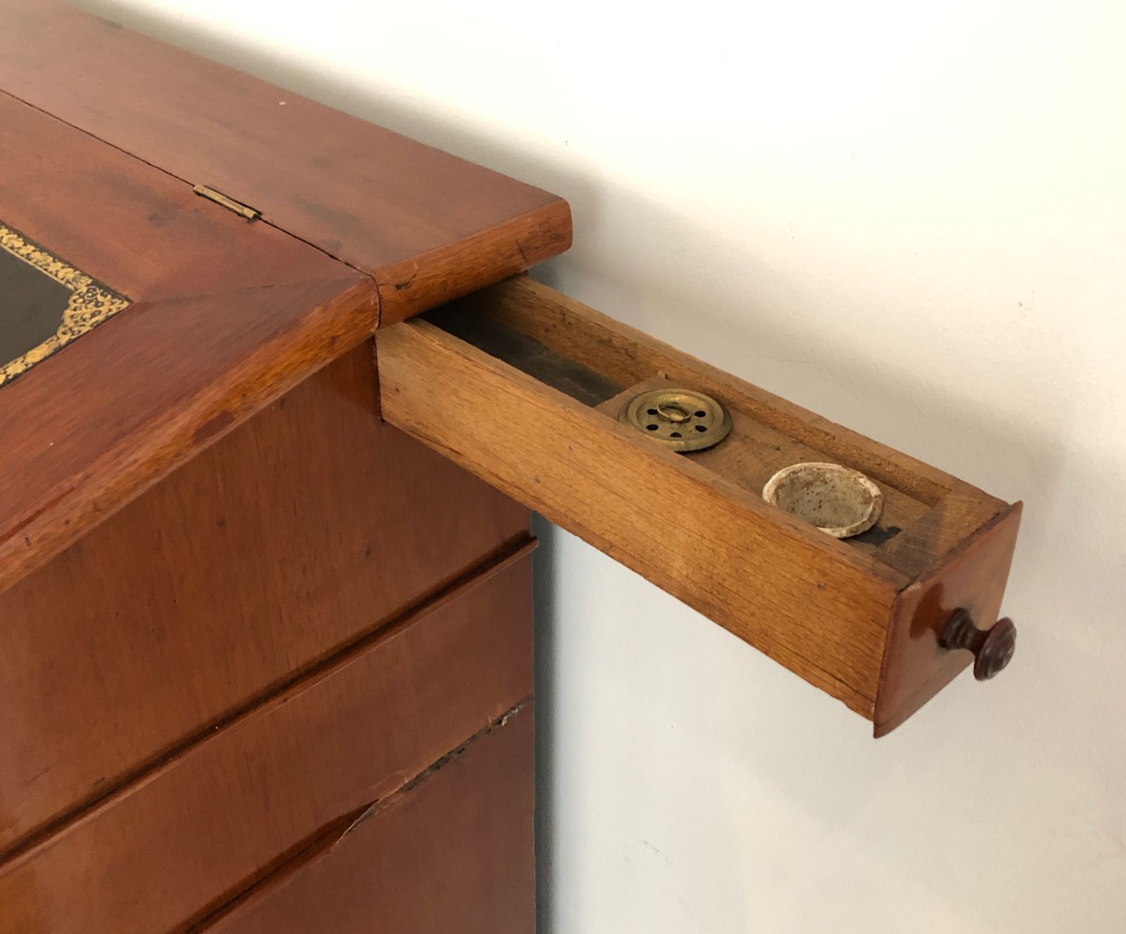 photo furniture Mahogany And Leather Notary Cabinet