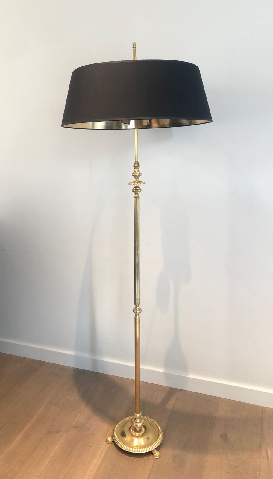 photo for sale Neoclassical Style Parquet Floor Lamp In Brass In The Style Of Maison Jansen