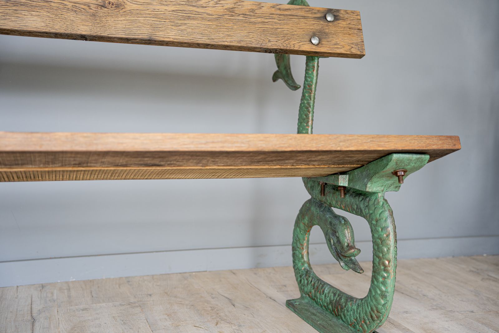 Cast Iron Serpent Garden Bench photo vinterior