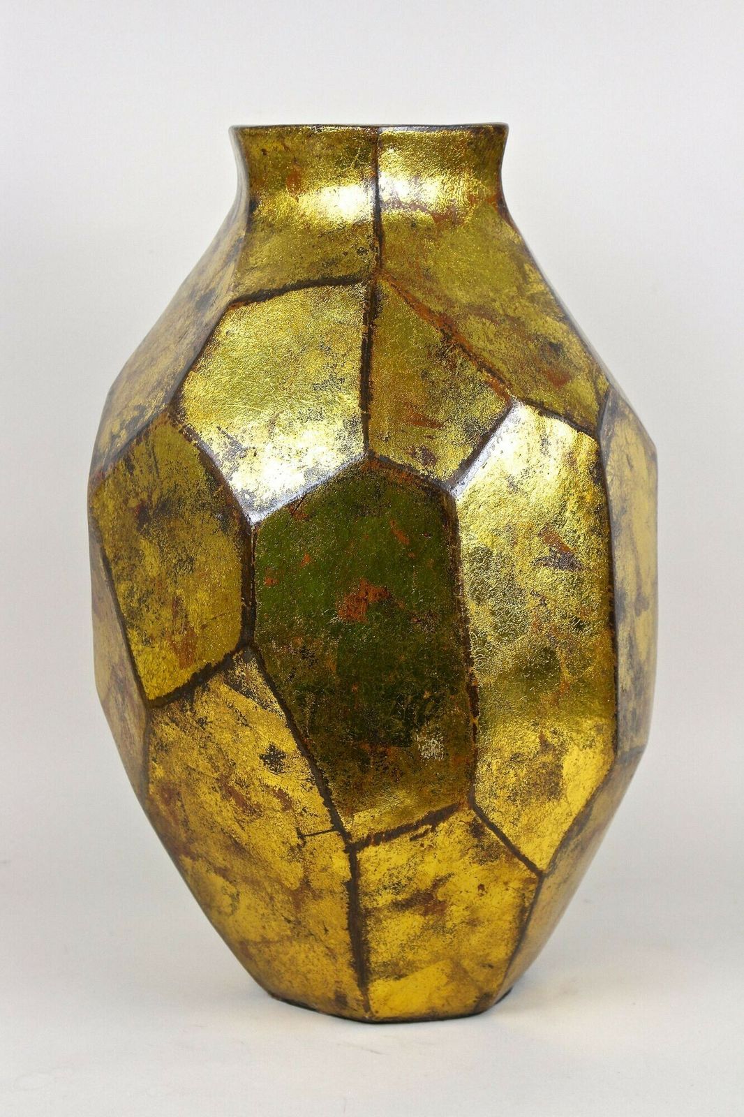 Golden Contemporary Ceramic Vase, Organic Modern Style, New 2024 photo vintage