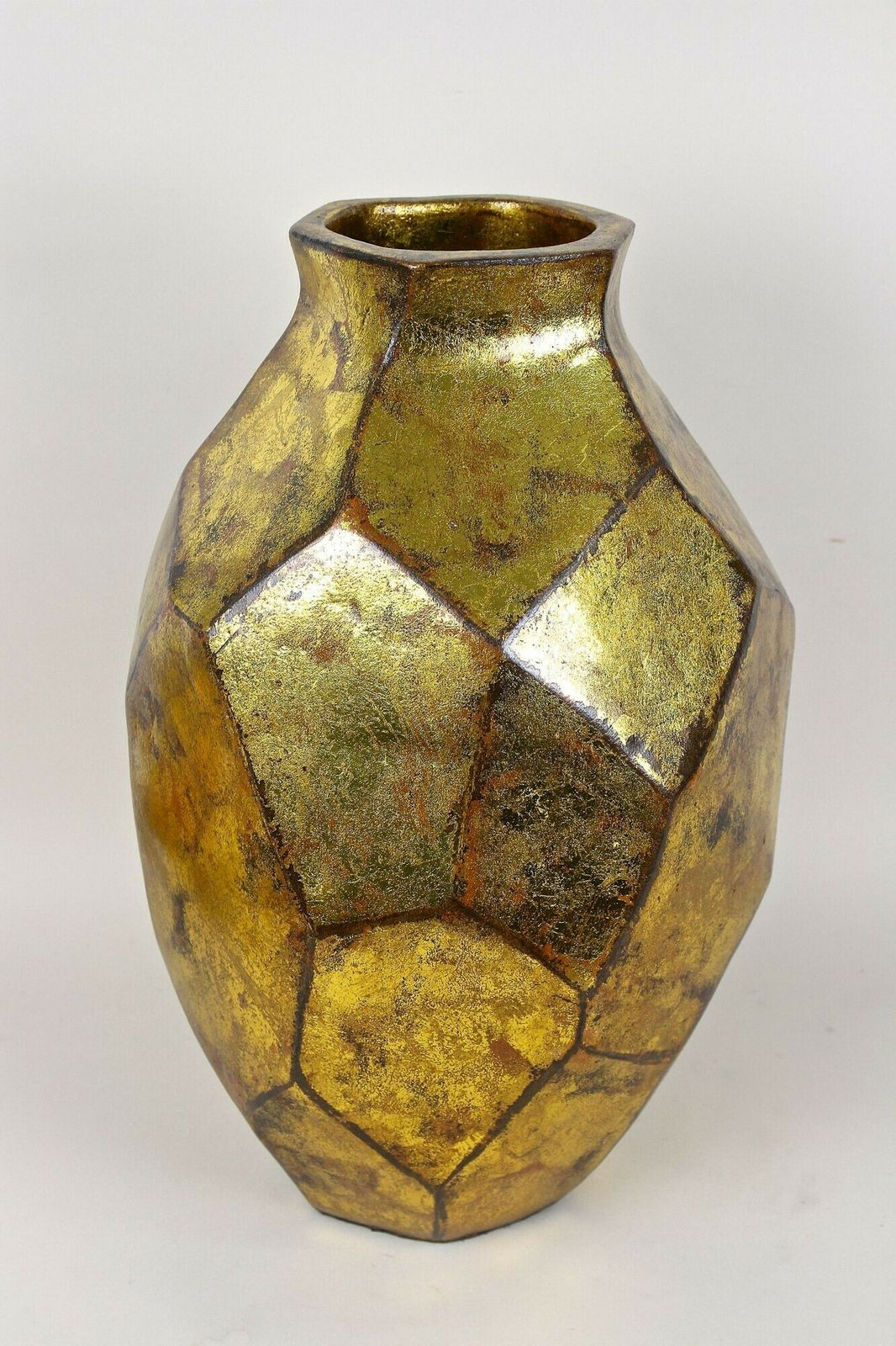 Home Decor Golden Contemporary Ceramic Vase, Organic Modern Style, New 2024 photo