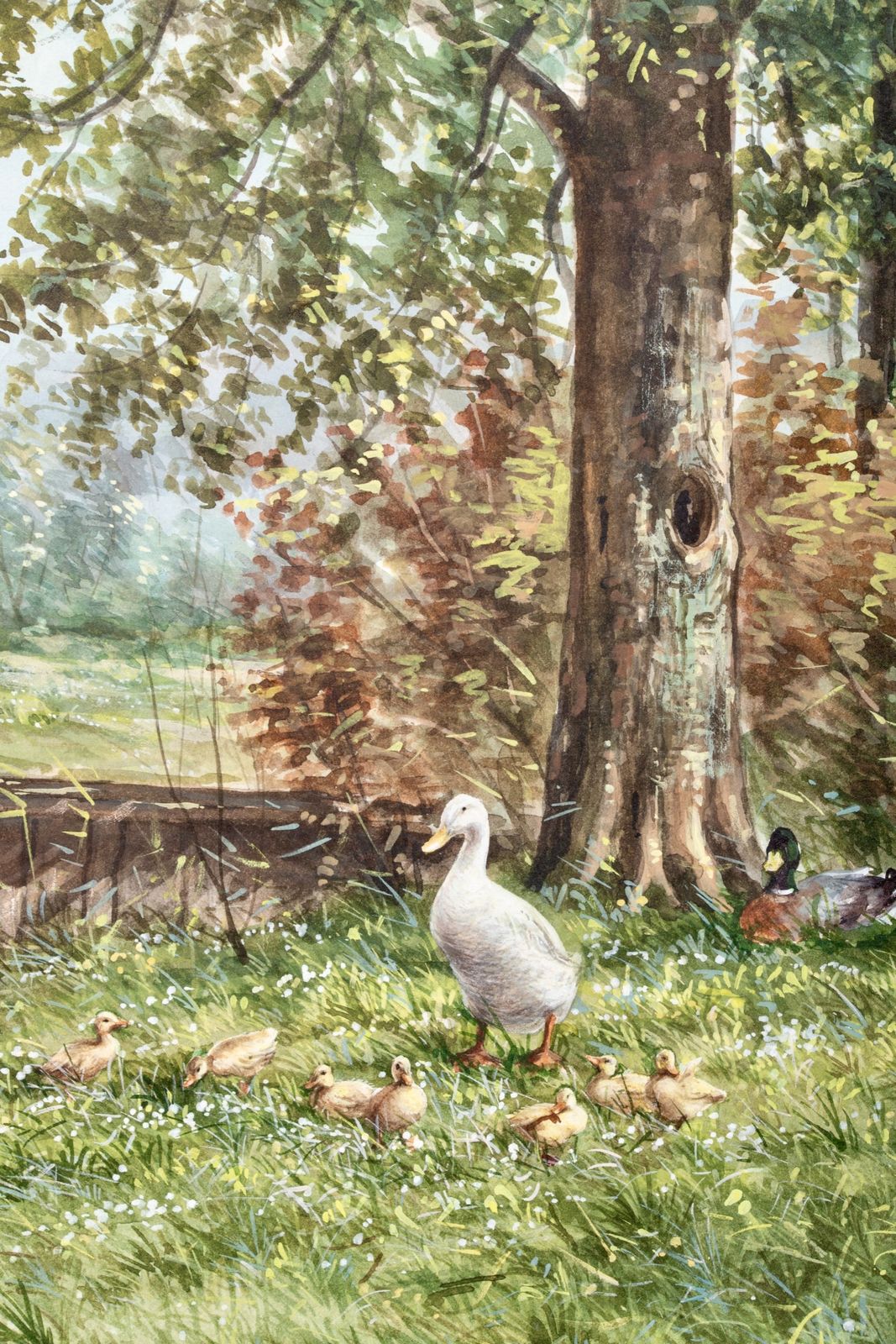 photo for sale Constant David Ludovic Artz (Paris 1870 – 1951 Soest)   'Family Of Ducks'