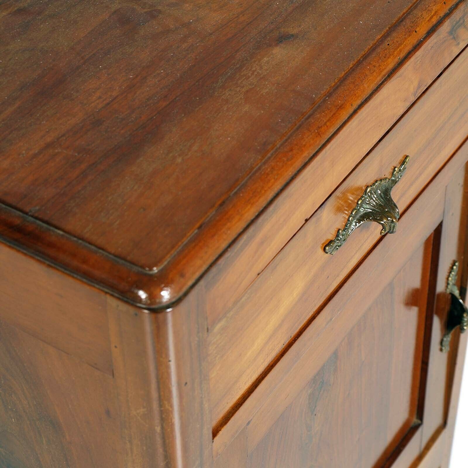 Milan Early 20th Century Art Nouveau Walnut Nightstand By Meroni Fossati Lissone photo furniture