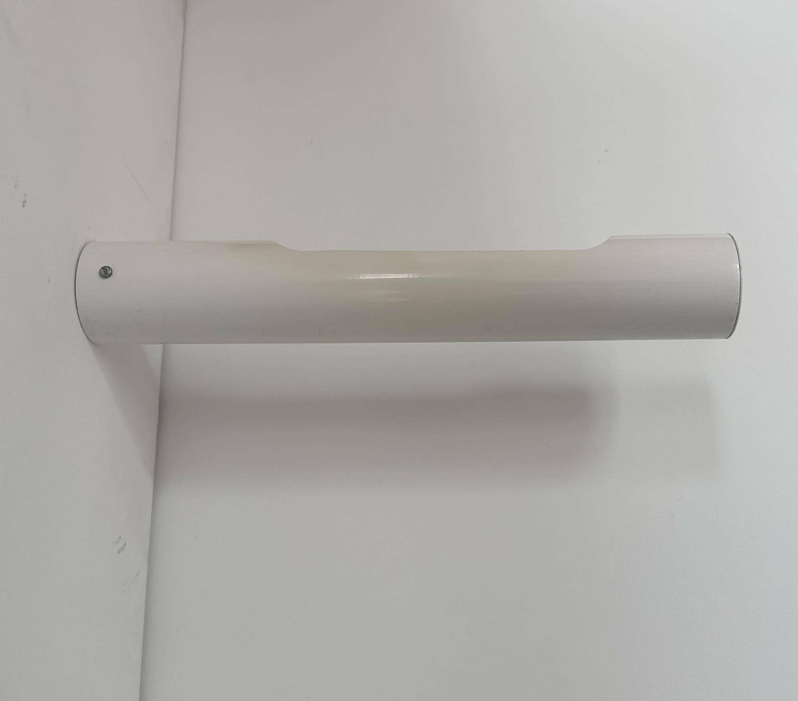 Vintage Tubular Wall Light In White Lacquered Metal, France 1970 photo Lighting