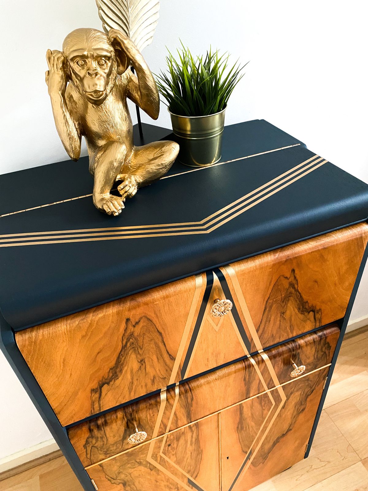 photo for sale Nathan Drinks/ Cocktail Cabinet In Navy/ Dark Blue,  Art Deco/ Mid Century