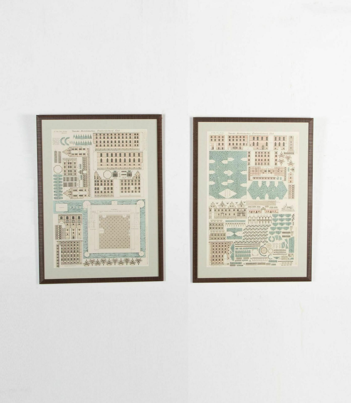 20th Century Architect Plans Of A Frederiksborg Castle, Denmark