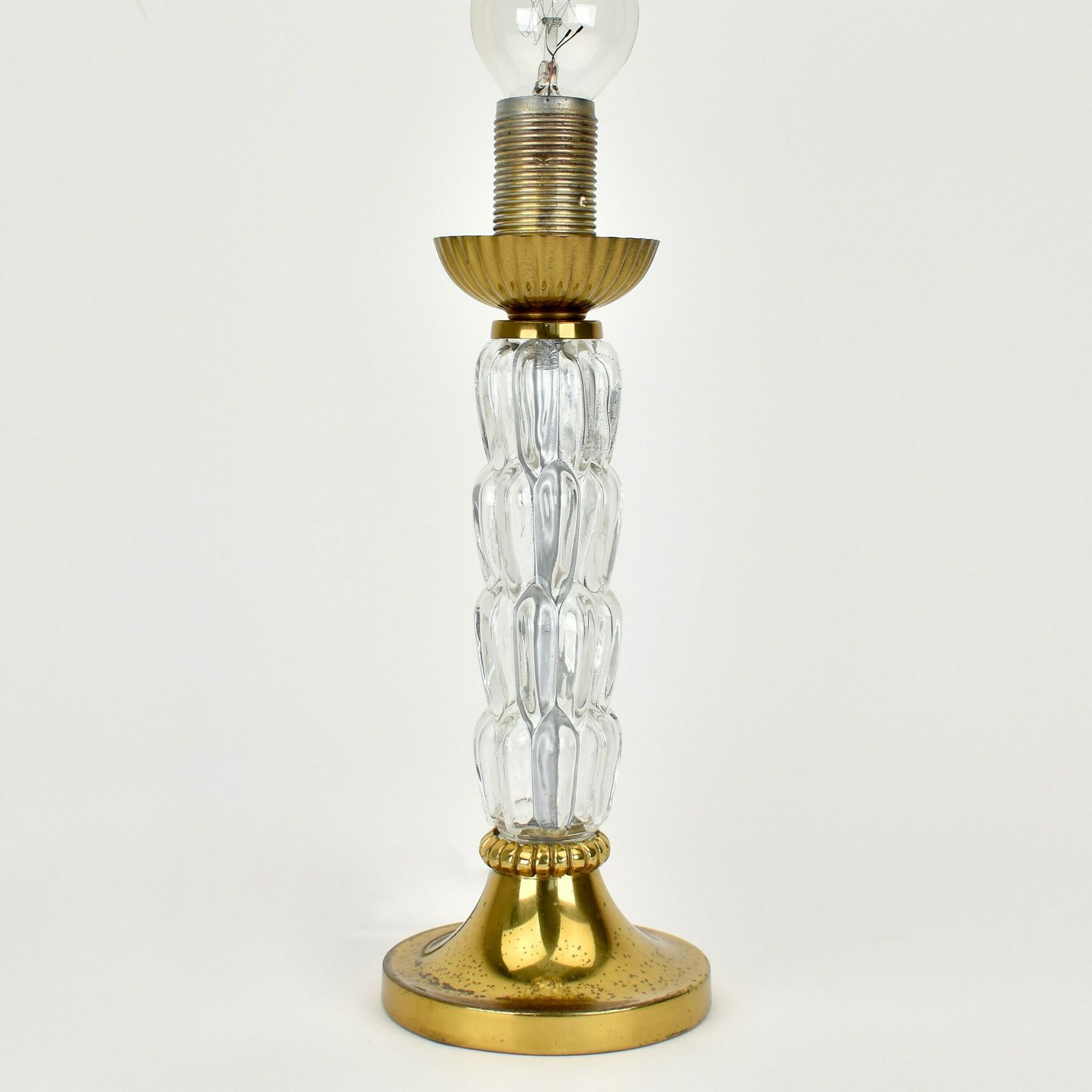 Mid Century Modern Tafellamp Met Bubbelglas En Messing | Vintage Helena Tynell Hollywood Regency Mcm Atomic Age Orrefors Fagerlund Retro photo 152.0
