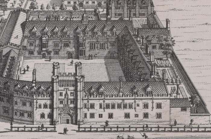 Pieter Van Der Aa Christ's College, Cambridge Engraving By Pieter Van Der Aa After David Loggan 1727 photo Art