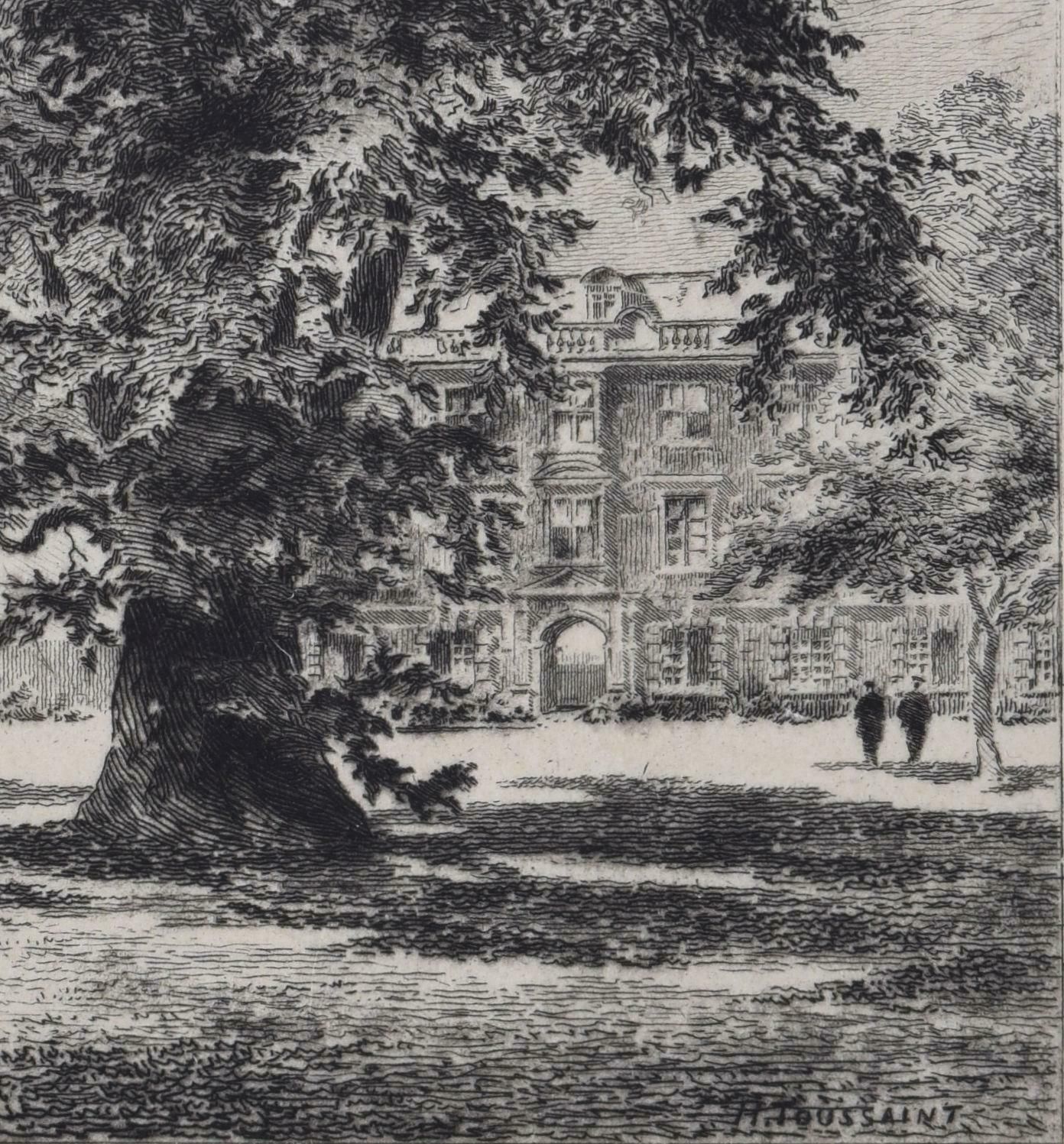 Henri Toussaint Christ's College, Cambridge Etching By Henri Toussaint 1880 photo Art