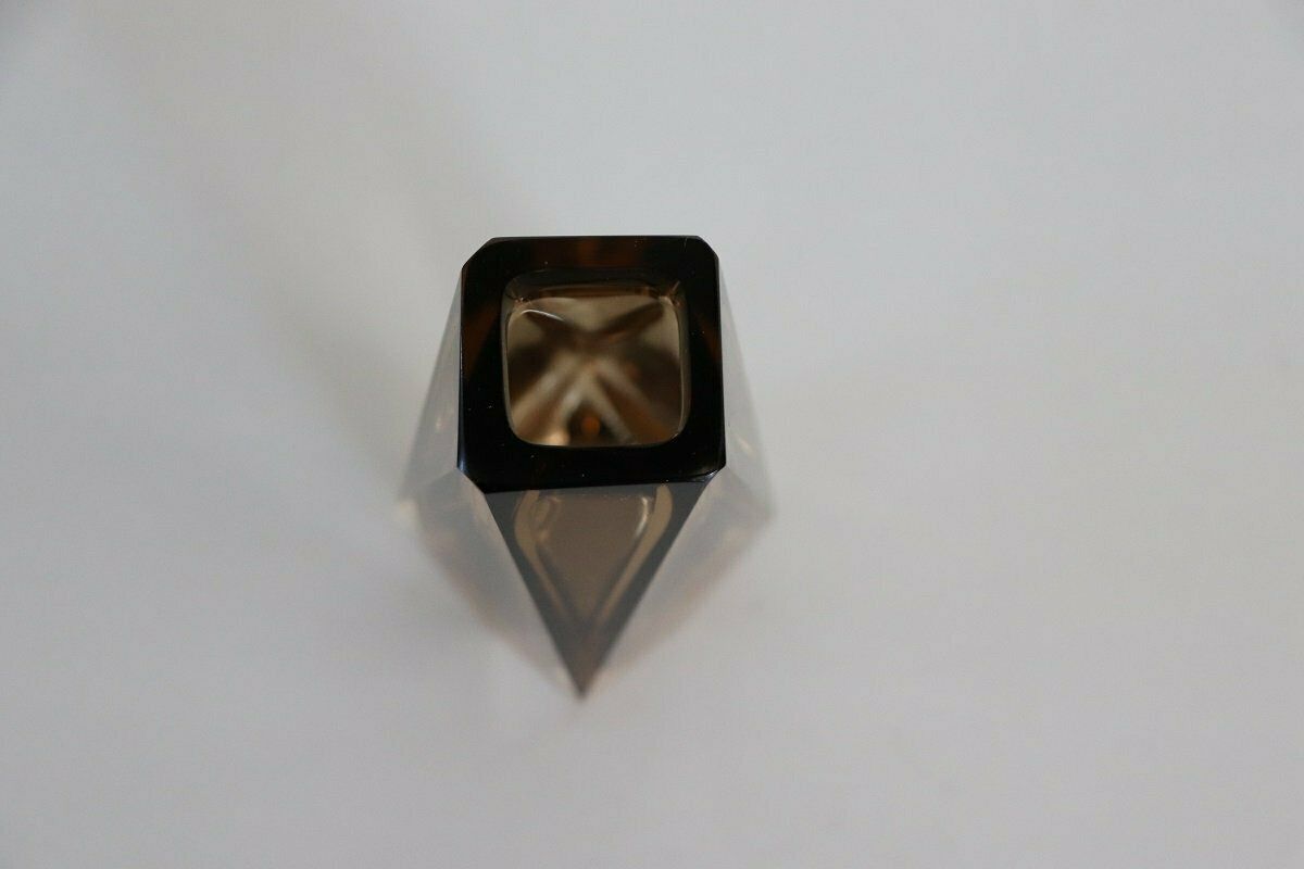 Murano Art Glass Smoked Amber Vase By Alessandro Mandruzzato, 1960s photo vintage