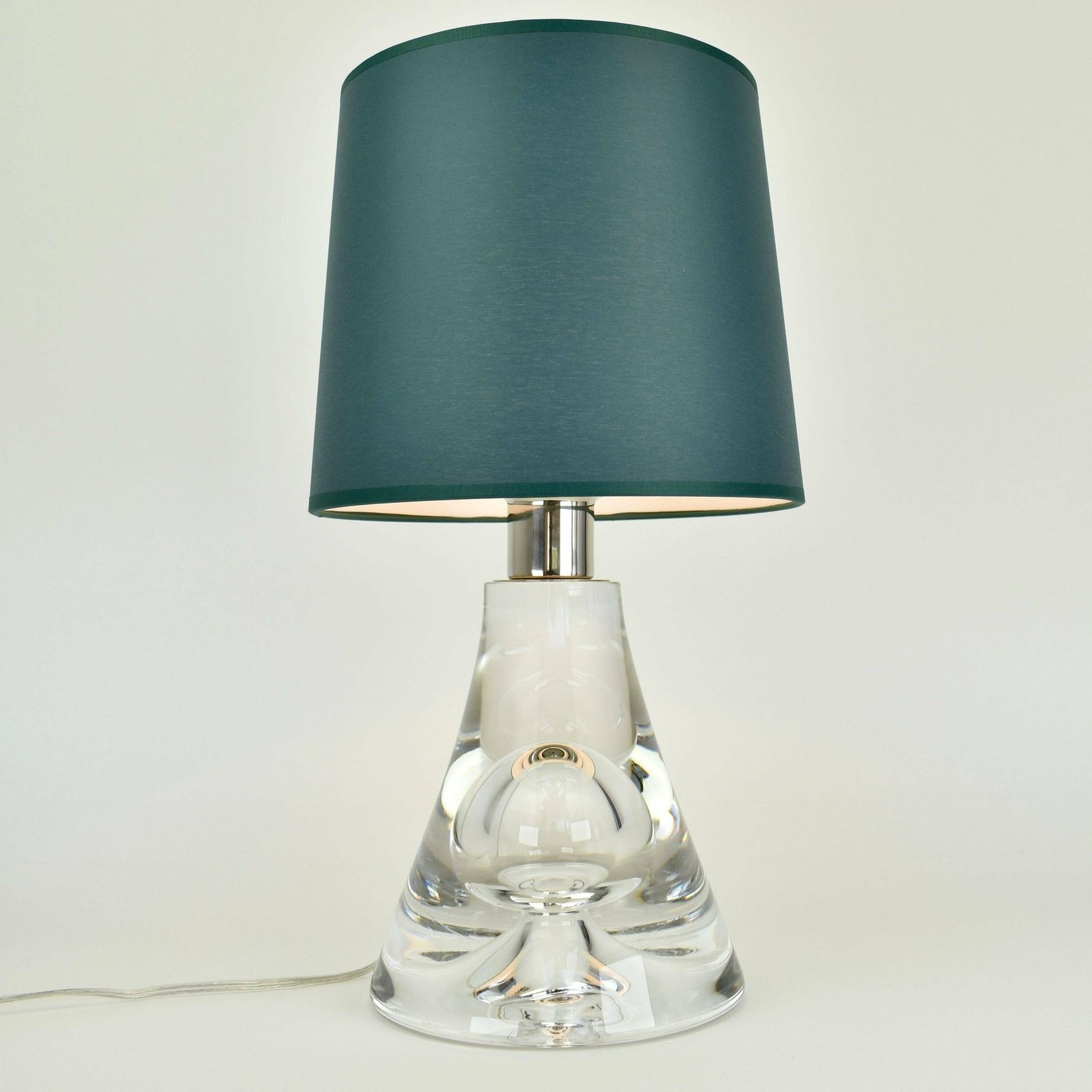 Mid Century Modern Crystal Glass Table Lamp | Modernist Bubble Art Murano Accent Light | Scandinavian Josef Frank Svenskt Tenn 1960s 1970 photo vintage
