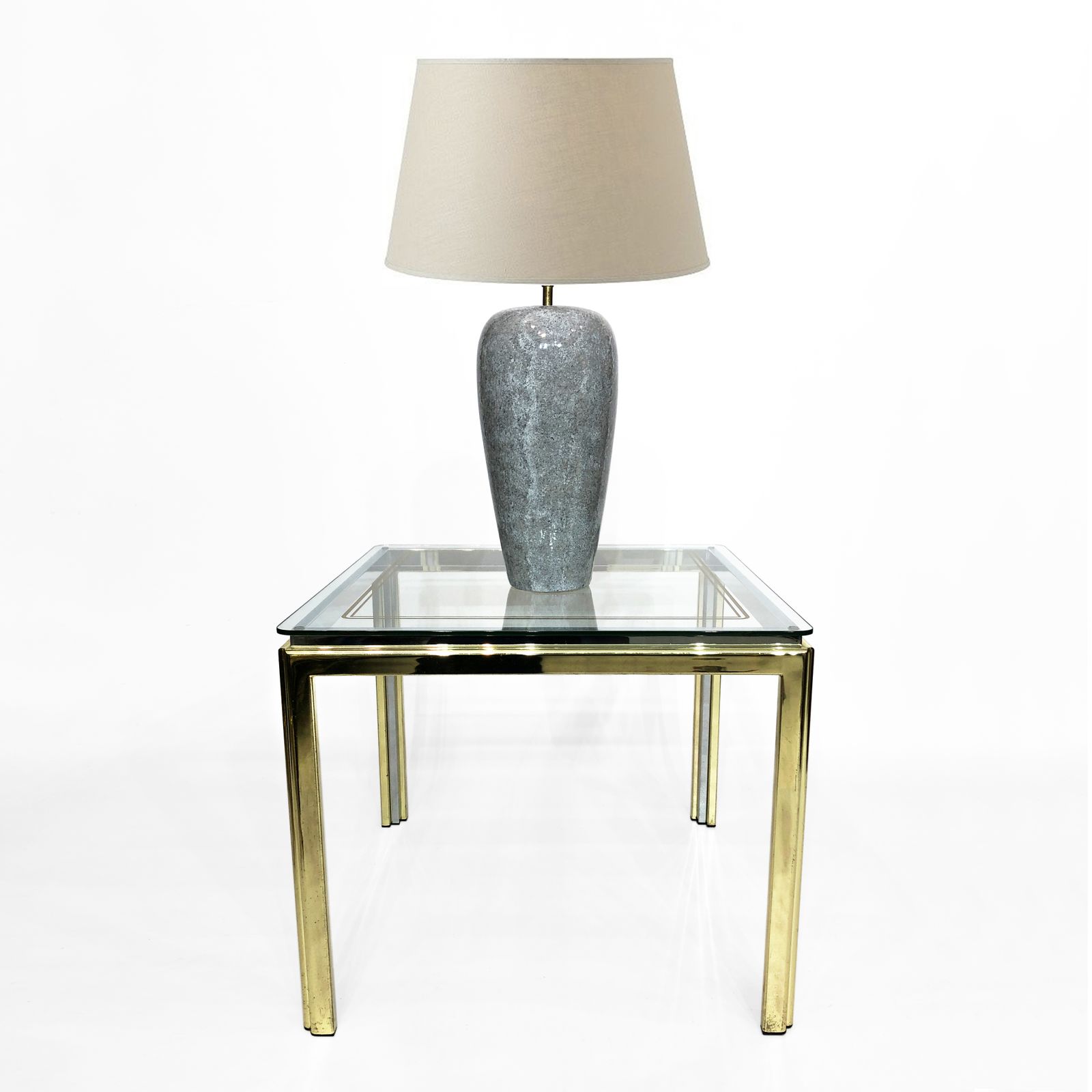 1970s Brass And Chrome Side Table Renato Zevi Glass photo Furniture