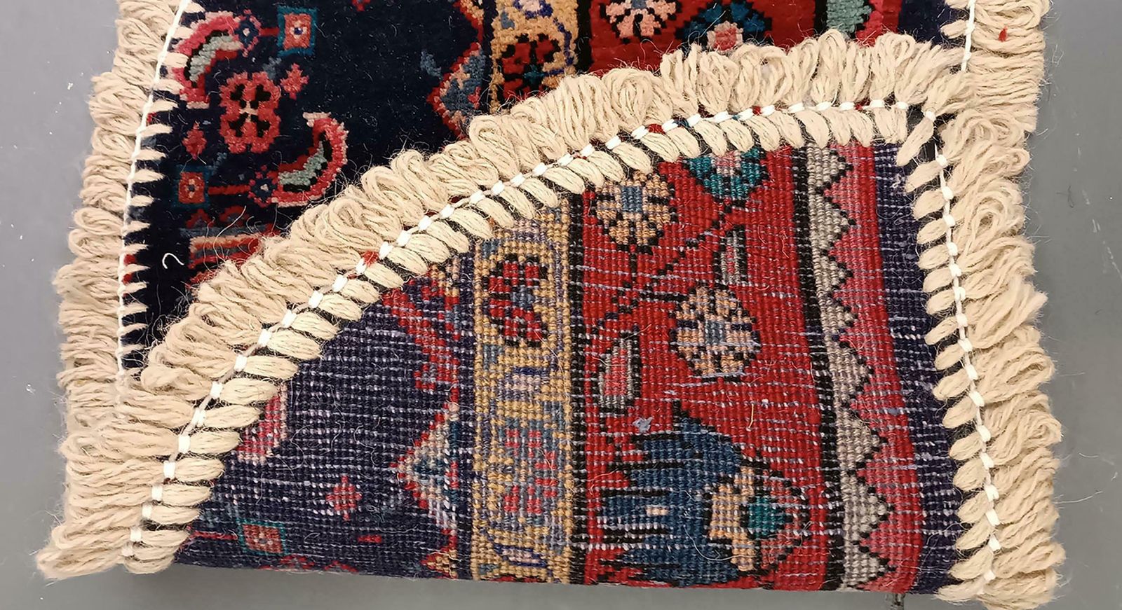Handmade Rug Doormat Red Oriental Rug Half Circular Interior Carpet Mat Entrance photo 380.0