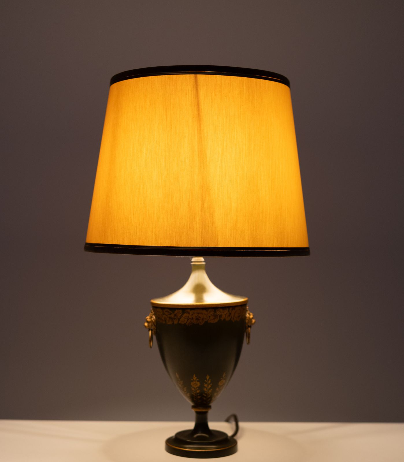 Lighting Beautiful Metal Green Painted Tôle Table Lamp 1960s France photo