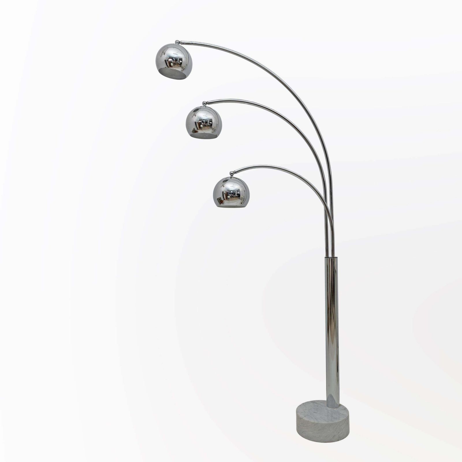 Goffredo Reggiani Mid Century Modern Chromed Metal And Marble Floor Lamp, 1960s photo for sale