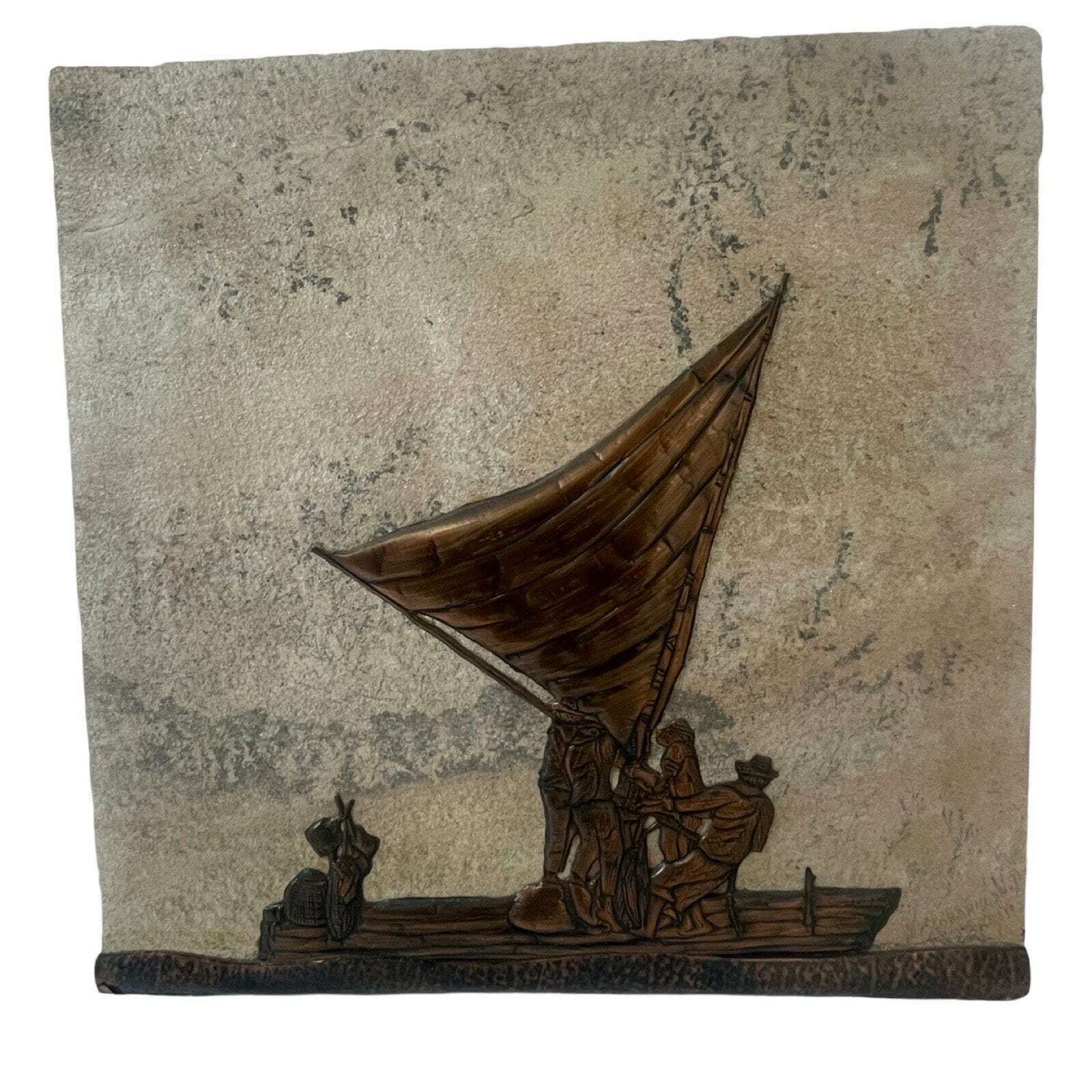 Johannes Wilhelmus Van Dartelen   Copper Sailboat On Fossil (Mixed Technique)   1970's, The Netherlands photo furniture