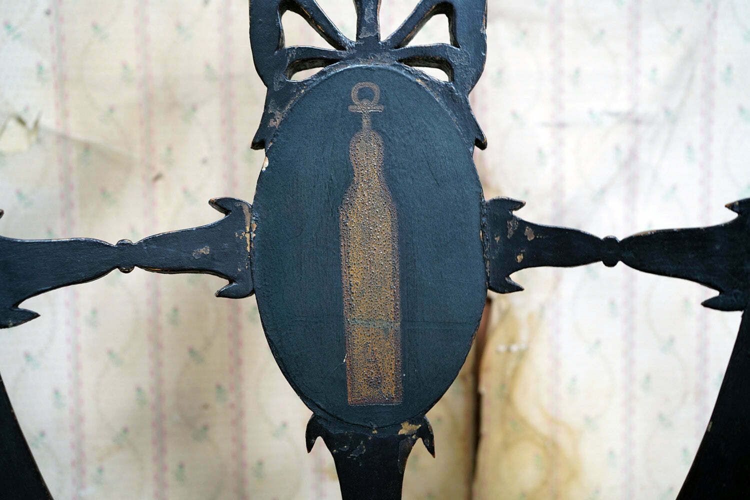 A George III Period Black Painted Open Armchair C.1780 photo Furniture