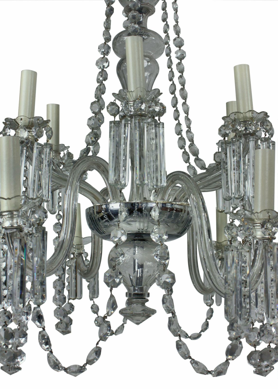 An English XIX Century Twelve Light Cut Glass Chandelier photo furniture