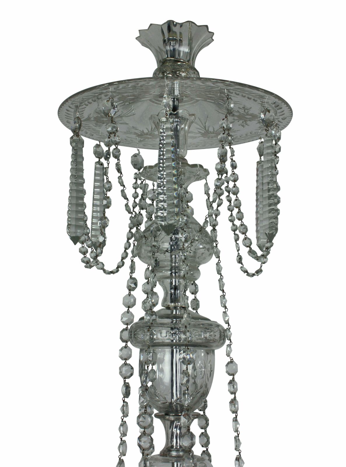 An English XIX Century Twelve Light Cut Glass Chandelier photo Lighting