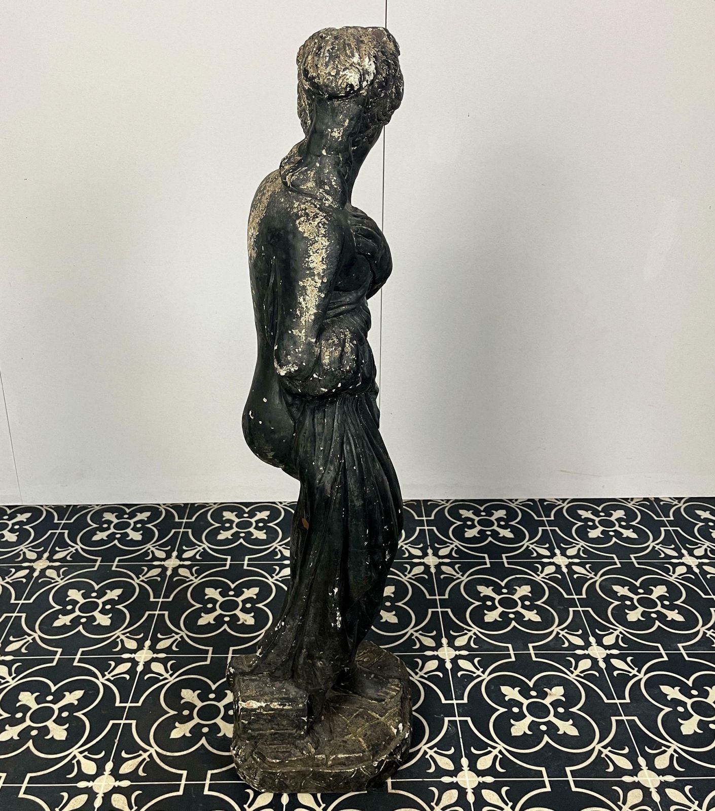 19th Century Venus Italica Garden Statue, Victorian Era Lady, Ebonised Sculpture, Outdoor Figure, Antique Decor, Period Home photo for sale