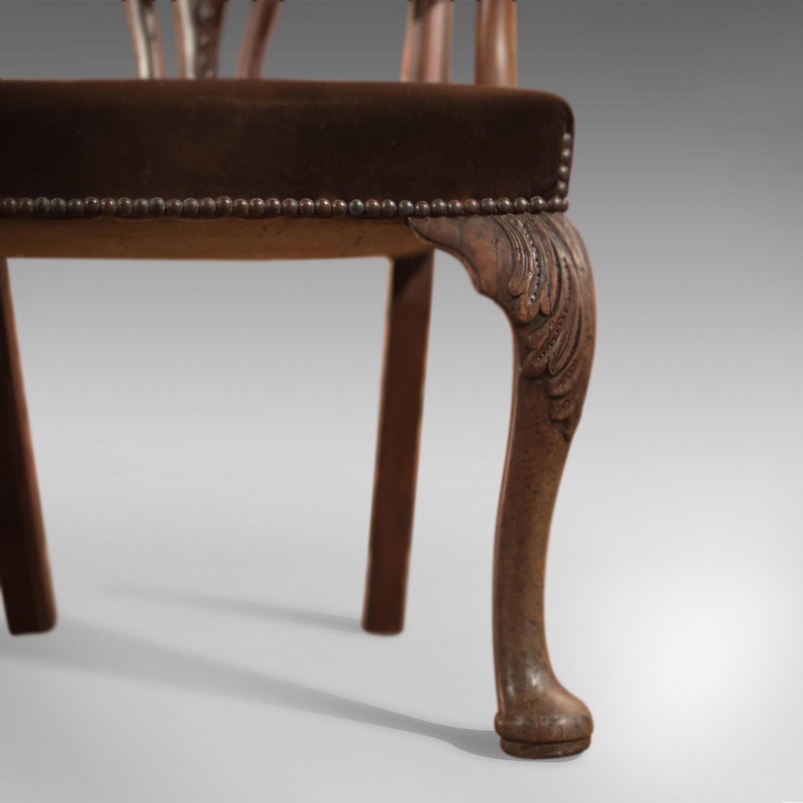 Antique Elbow Chair, 19th Century Armchair In Chippendale Taste photo Furniture