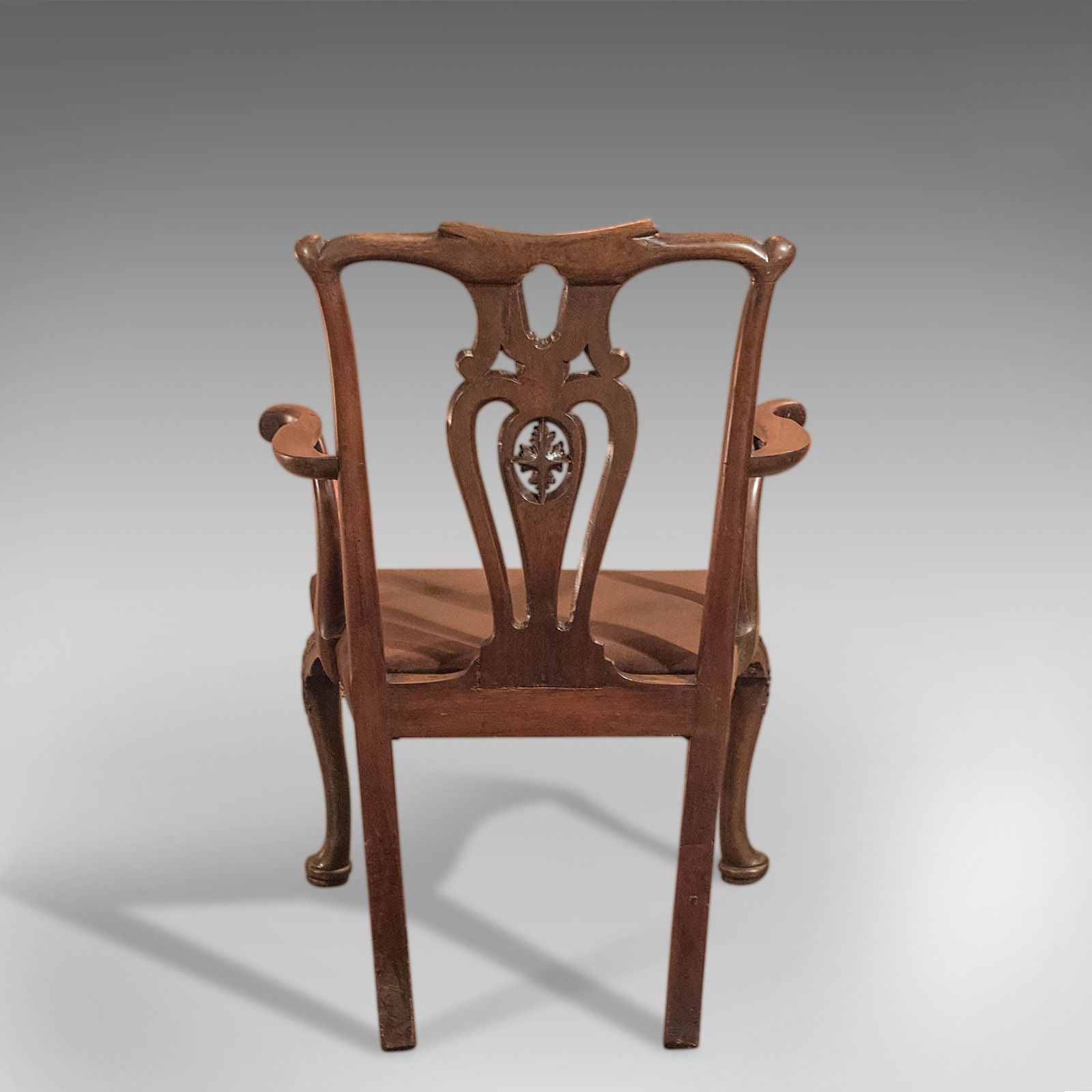 Antique Elbow Chair, 19th Century Armchair In Chippendale Taste photo 795.0