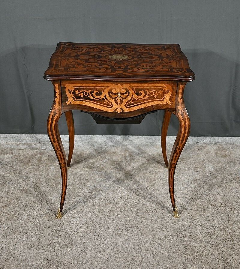 Rosewood And Palisander Workbench, Louis XV Style, Napoleon III Period – Mid 19th Century photo furniture