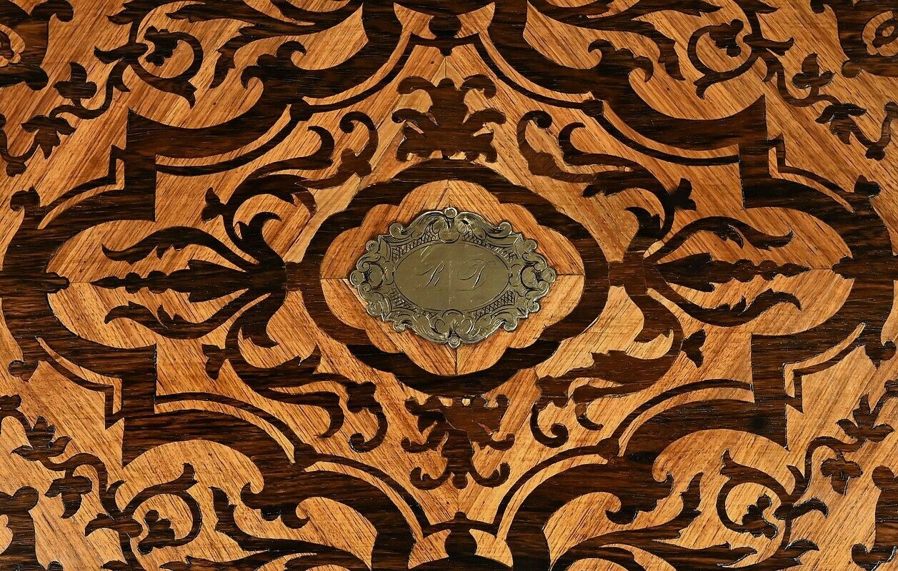 Rosewood And Palisander Workbench, Louis XV Style, Napoleon III Period – Mid 19th Century photo vintage