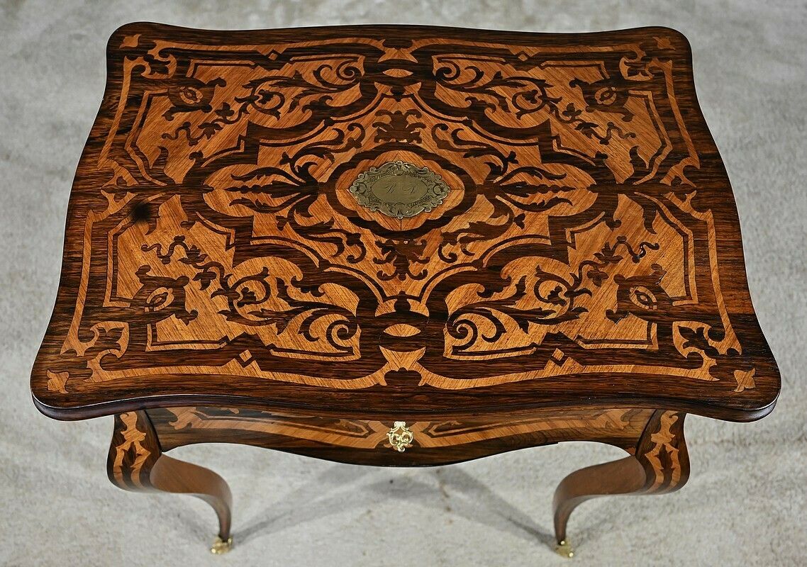 photo for sale Rosewood And Palisander Workbench, Louis XV Style, Napoleon III Period – Mid 19th Century