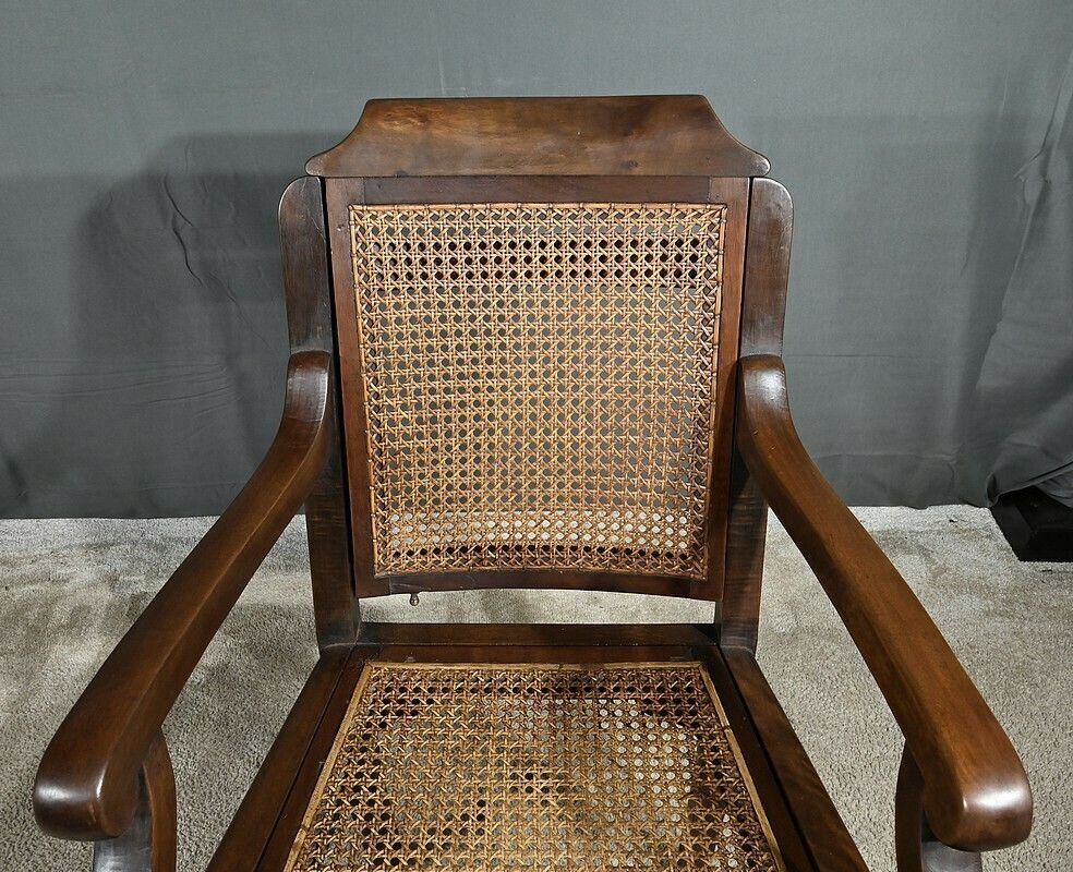 Solid Beech Barber Chair, Louis Philippe Style – Early 20th Century photo vintage