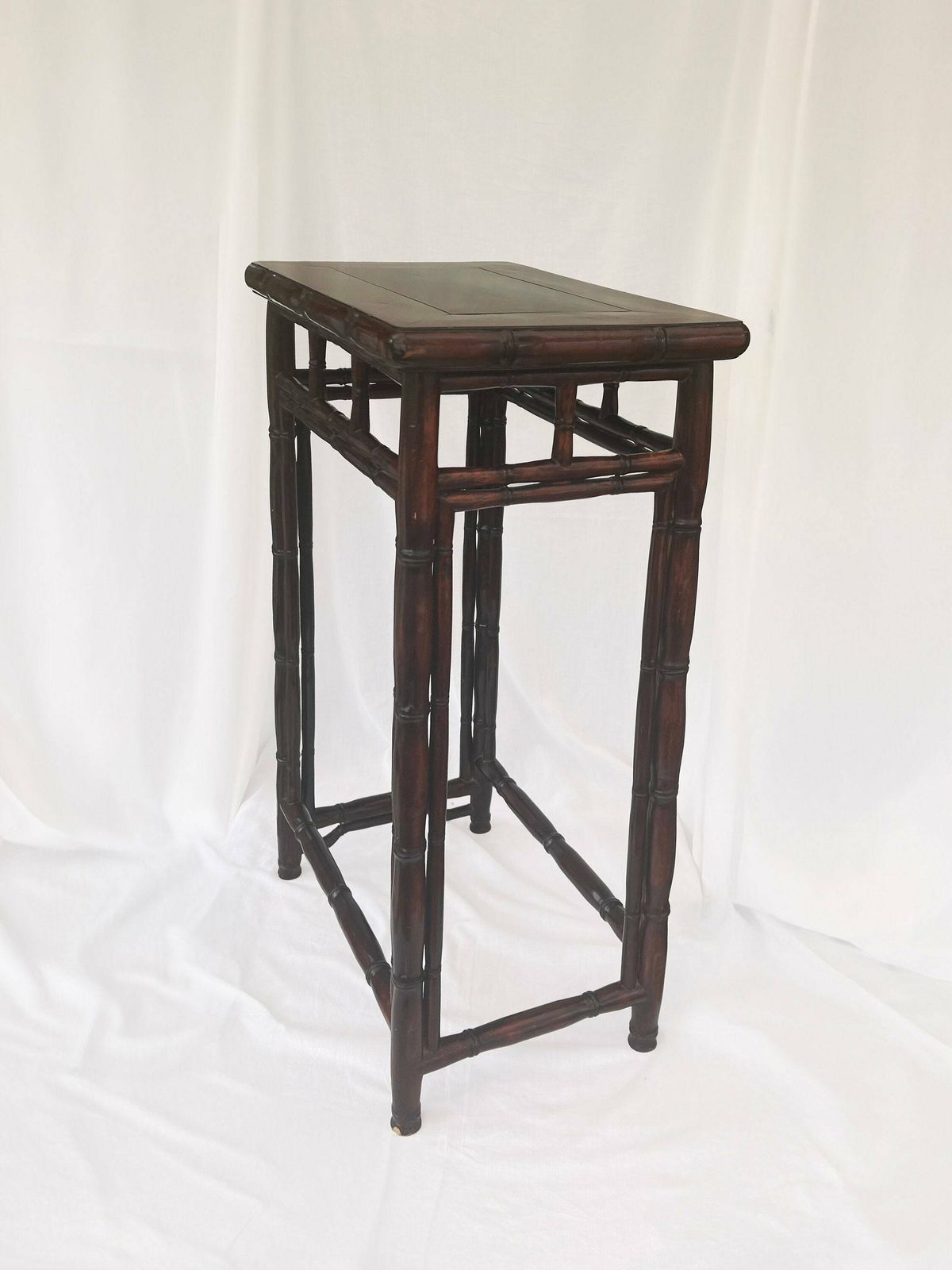 Antique Chinese Hardwood 'Bamboo' High Table Late Qing Dynasty, Dark Brown Late 1800's photo Furniture