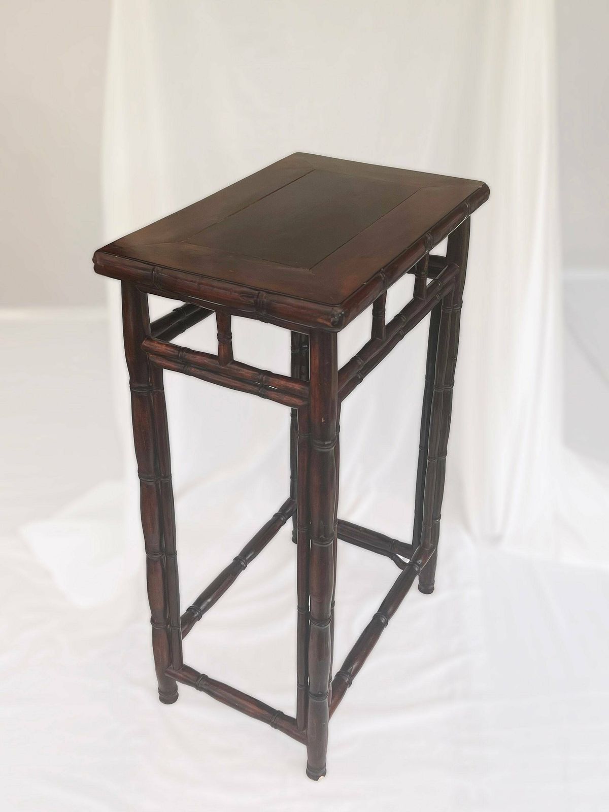 Antique Chinese Hardwood 'Bamboo' High Table Late Qing Dynasty, Dark Brown Late 1800's photo 599.0
