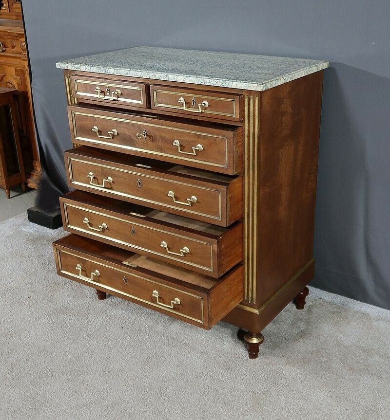 photo vinterior Mahogany Chiffonnière Chest Of Drawers, Louis XVI Style – Mid 20th Century