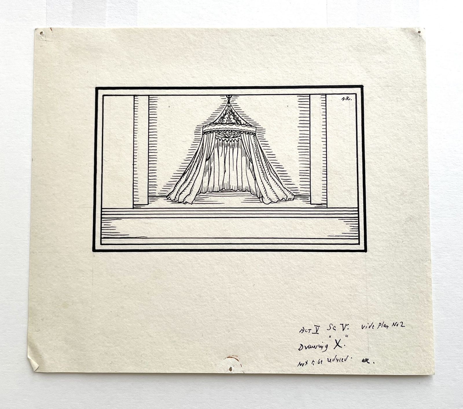 Albert Rutherston   Cymbeline's Tent   Early 20th Century British Pen And Ink Illustration photo furniture