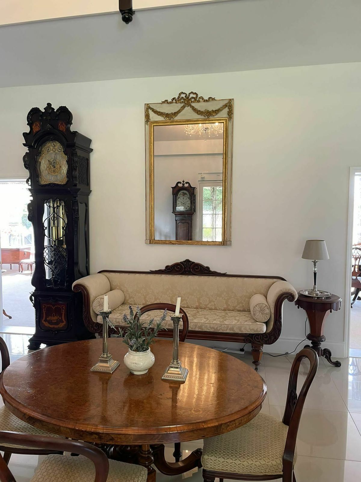Large Antique 19th Century Quality Giltwood And White Painted Overmantle Mirror photo Home Decor