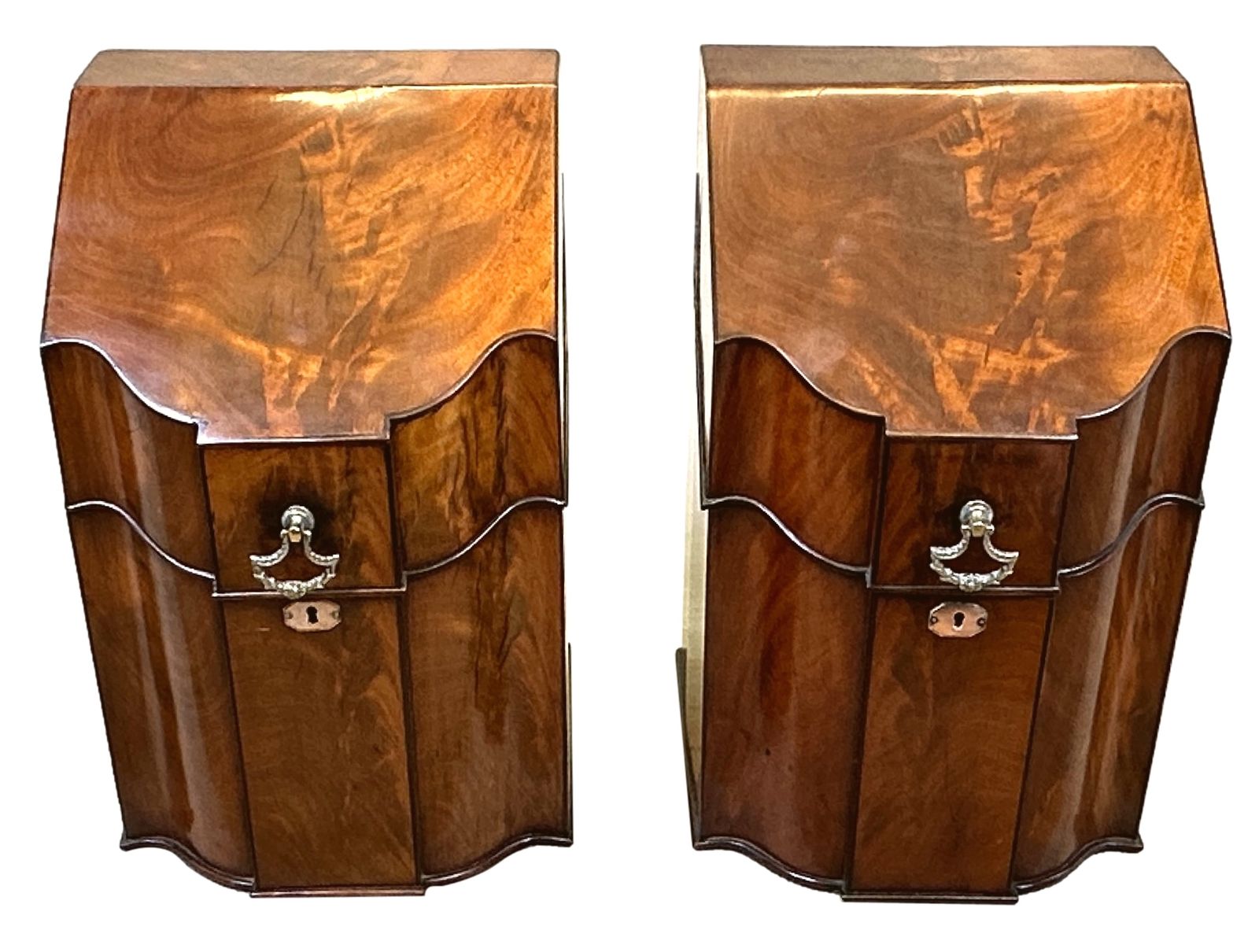 Pair Of Georgian Mahogany Knife Boxes (England, Circa 1770) photo for sale