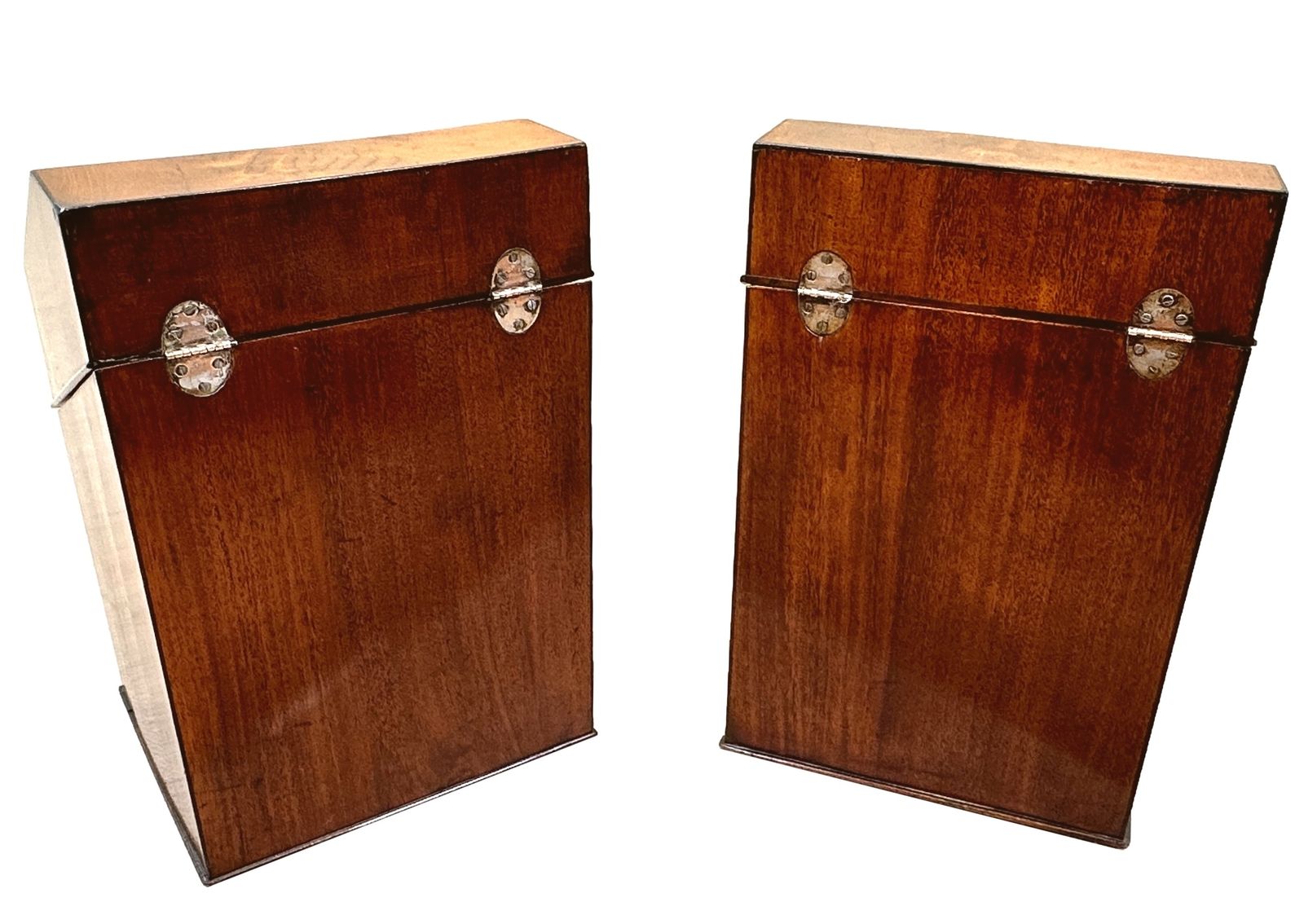 Pair Of Georgian Mahogany Knife Boxes (England, Circa 1770) photo vintage
