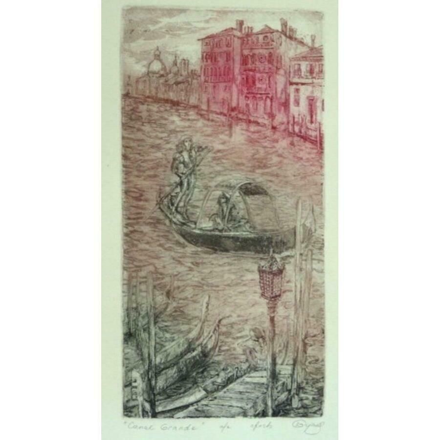 Jekaterina Gryazeva Venice's Grand Canal. 2015, Paper, Etching, Soft Lacquer, 26x14 Cm 7/20 2015